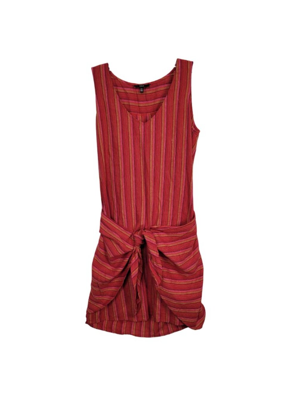 Drew Size S Dress Desert Stripe Sarong Skirt Linen Rayon Sleeveless Pullover Red - Picture 2 of 16